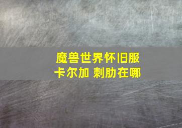 魔兽世界怀旧服卡尔加 刺肋在哪